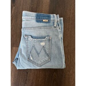 Mother Jeans Womens 27 Blue The Dazzler Ankle Denim Button Fly So Cute!